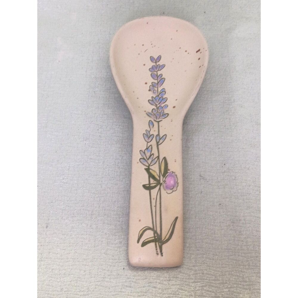 Spectrum Designz Spring Garden Model Lavender Floral Design Ceramic Spoon Rest - Picture 5 of 5